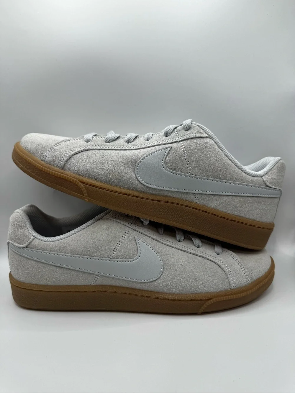 Nike Men’s Court Royale Suede Sneakers — White/Gum